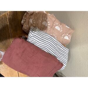 Set of Three muslin swaddle blankets